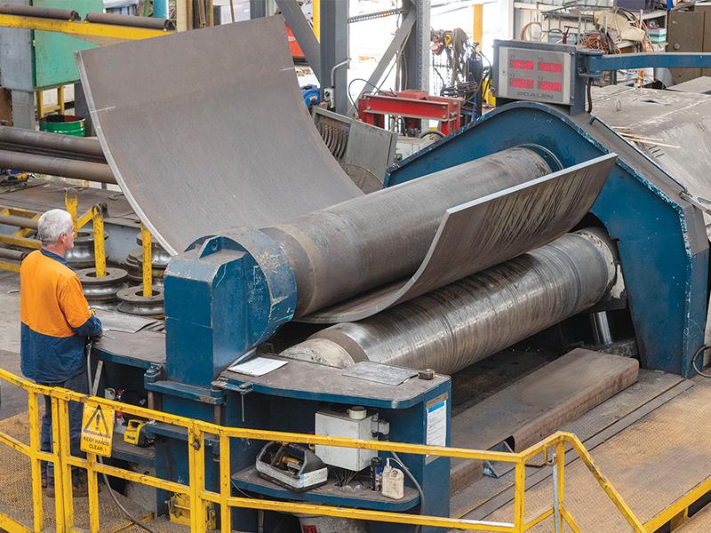 Lốc ống bằng máy lốc 3 trục