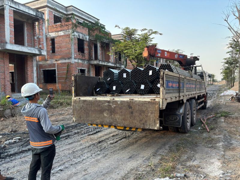 Giao 600 cây ống mạ kẽm Cường Phát SG cho công trình khu dân cư qua Công ty tại Đồng Nai